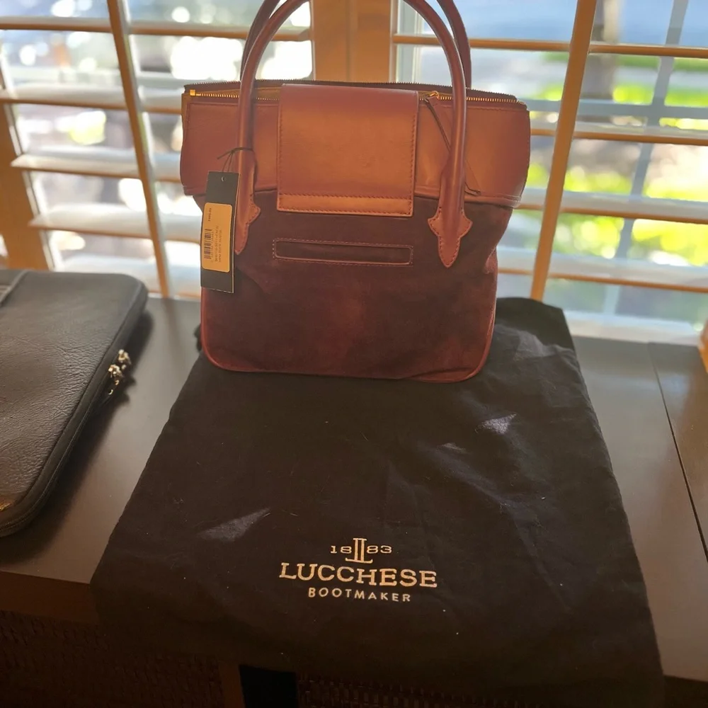 Lucchese Two-Tone Leather Handbag - Picture 2 of 13